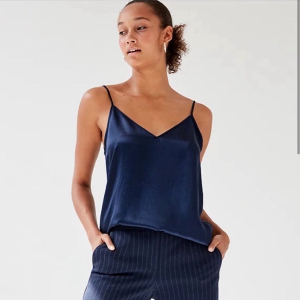 Aritzia Wilfred Free Boscono Silk Silky Camisole - Summer Night (Navy)